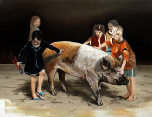 The Pigs are allright, 2012, Öl/Lwd., 100 x 130 cm
