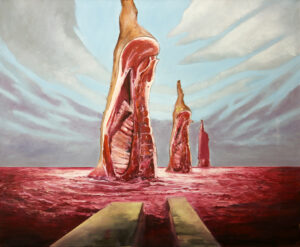Das Fleischmeer II, 2012, Öl/Lwd., 100 x 120 cm